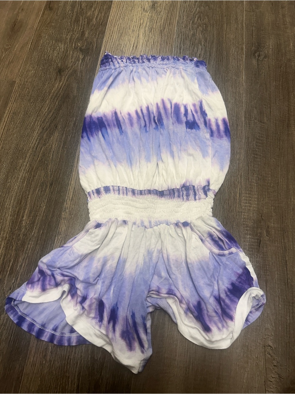 Tie-Dye Purple Strapless Romper - Unbranded